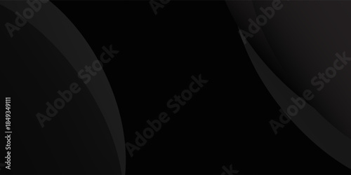 Dark black background abstract 3D geometric with wave effect decoration. Vector illustration