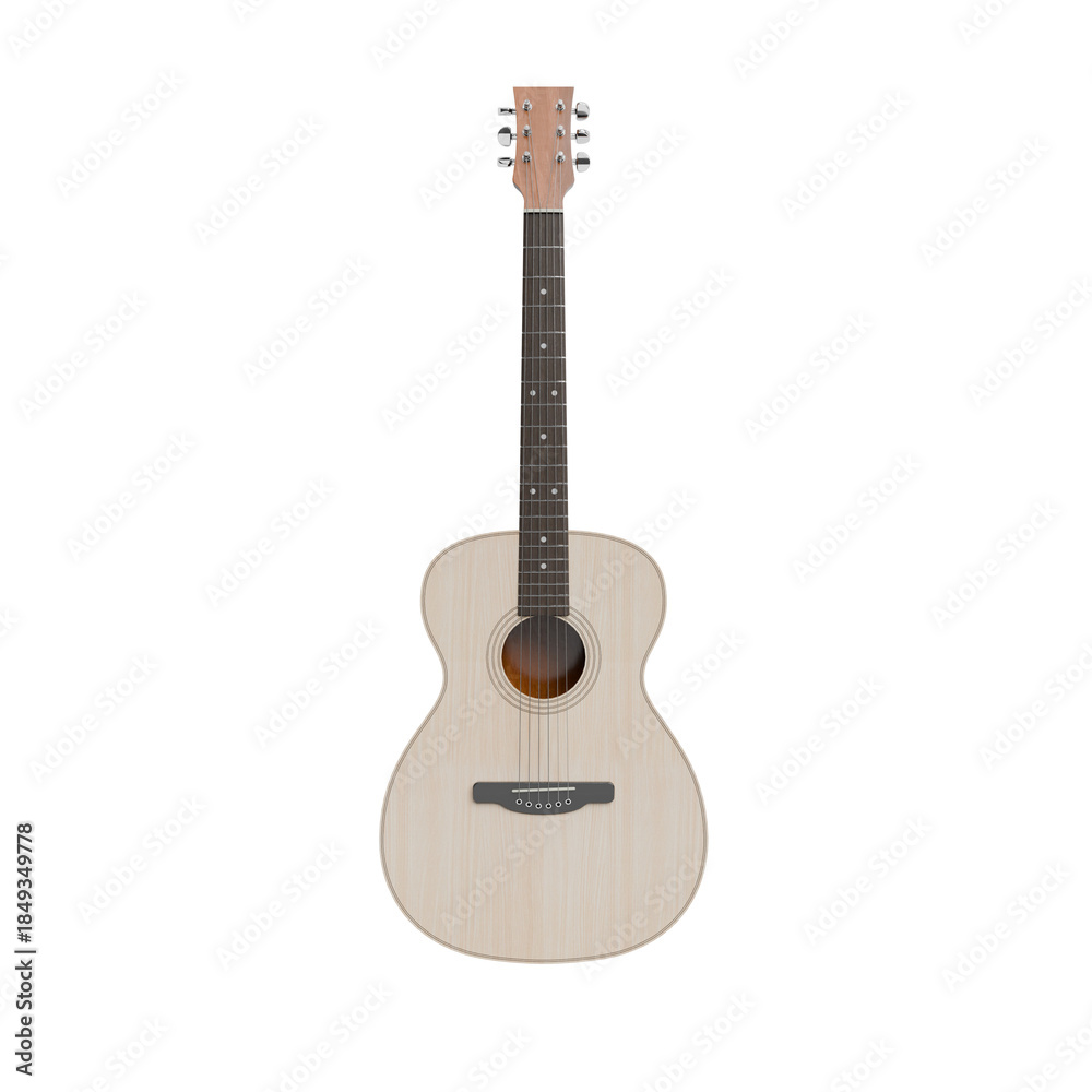 Obraz premium 3D Render Acoustic Guitar on White background