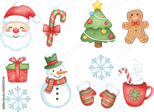 christmas icons set