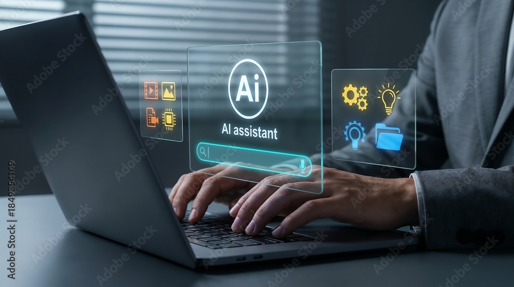 Fototapeta premium Revolutionizing daily workflows with next-generation AI assistants.