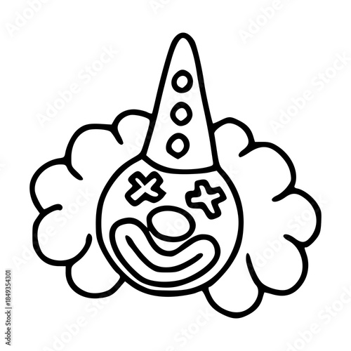jester or buffoon mascot line art