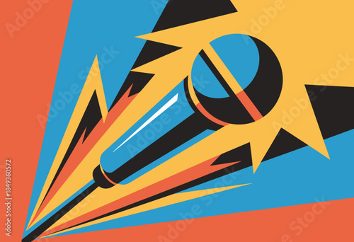 Modern Podcast Logo Featuring a Blue Microphone and Chat Bubble Design for Engaging Audio Content