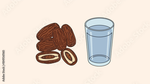 An illustration shows a glass of water next to a pile of almonds  (29)
