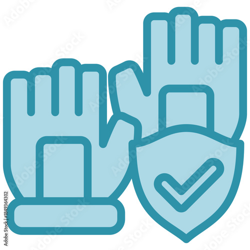 Safety Gloves Dual Tone Icon Mini Illustration, Use For Modern Concept, Print, Ui, Ux Kit, Web And App Development. Vector Related To Firefighter, Rescue And More