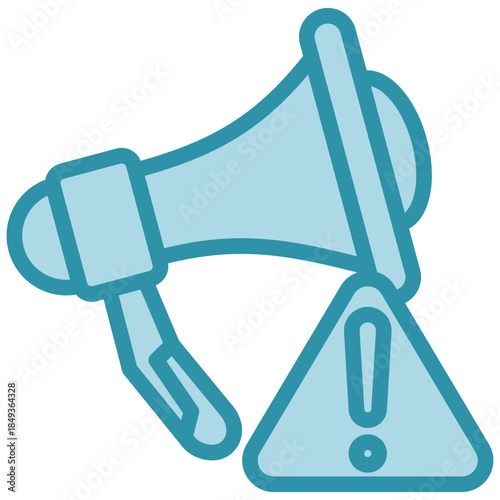 Megaphone Dual Tone Icon Mini Illustration, Use For Modern Concept, Print, Ui, Ux Kit, Web And App Development. Vector Related To Firefighter, Rescue And More