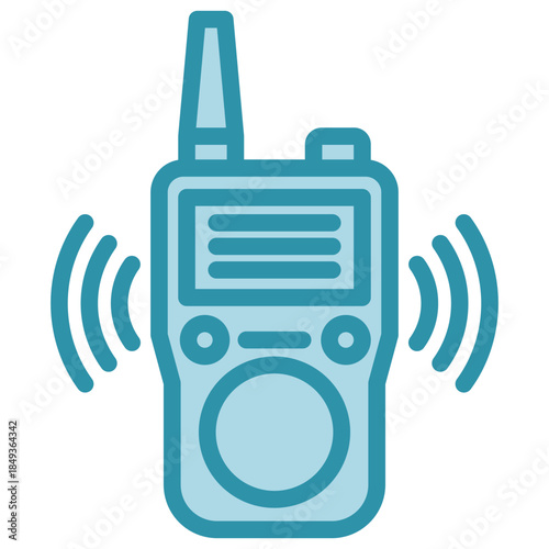 Walkie Talkie Dual Tone Icon Mini Illustration, Use For Modern Concept, Print, Ui, Ux Kit, Web And App Development. Vector Related To Firefighter, Rescue And More