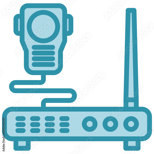 Radio Dual Tone Icon Mini Illustration, Use For Modern Concept, Print, Ui, Ux Kit, Web And App Development. Vector Related To Firefighter, Rescue And More