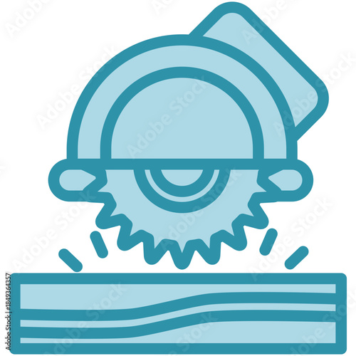 Saw Dual Tone Icon Mini Illustration, Use For Modern Concept, Print, Ui, Ux Kit, Web And App Development. Vector Related To Firefighter, Rescue And More