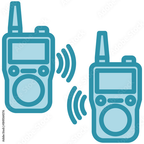 Radio Communication Dual Tone Icon Mini Illustration, Use For Modern Concept, Print, Ui, Ux Kit, Web And App Development. Vector Related To Firefighter, Rescue And More