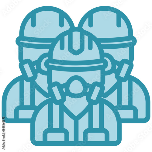 Fire Brigade Dual Tone Icon Mini Illustration, Use For Modern Concept, Print, Ui, Ux Kit, Web And App Development. Vector Related To Firefighter, Rescue And More