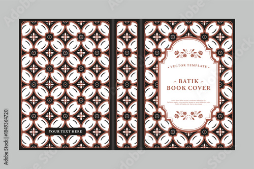 Elegant Batik Inspired Book Cover Template with Traditional Motifs