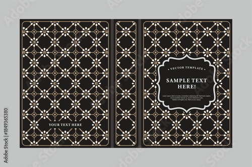 Elegant Batik Inspired Book Cover Template with Traditional Motifs