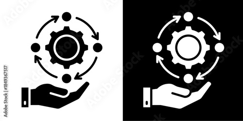 Change Management Icon Set White Style Collection
