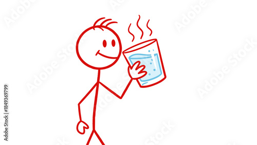 Funny cartoon illustration of a businessman character holding a red heart sign to represent love and health in a hand drawn sketch art style