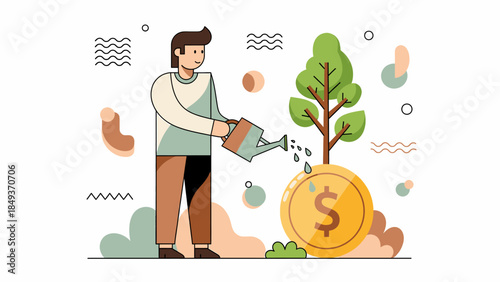 Visualizing smart financial management and long-term investment strategies for wealth creation, fostering sustainable economic growth and success