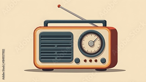 1970s Portable Radio – Flat Classic Illustration
