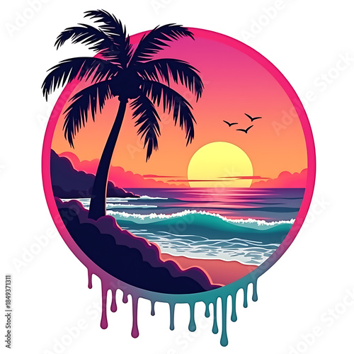 Beach Sunset illustration