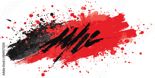 Abstract painting Background red and white with artistic brush strokes. Colorful and vibrant illustration, 