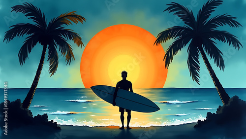 Beach Sunset illustration