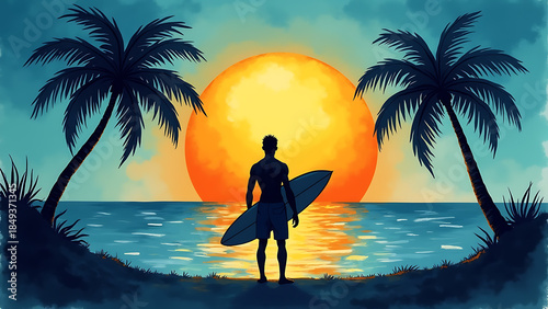 Beach Sunset illustration