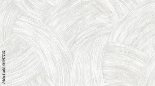 White abstract pattern with delicate swooping strokes and curved lines, evoking water ripples and sense of calm, perfect for modern backgrounds or minimalist design