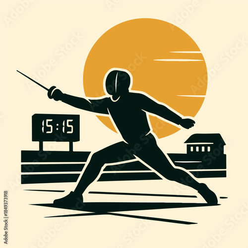 Table Tennis Player Action Silhouette Illustration