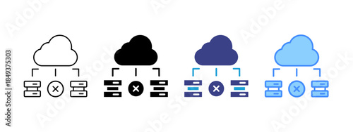 Cloud Service  icon set multiple style collection