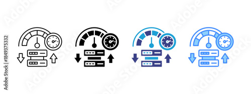 Bandwidth icon set multiple style collection