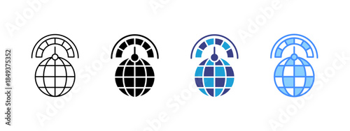 Performance icon set multiple style collection