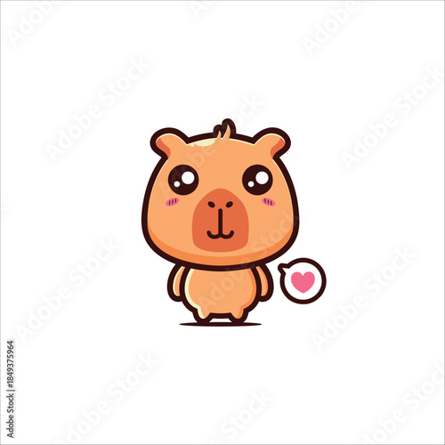 chibi kawaii cute capybara cartoon