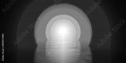 Schilderij op canvas Tunnel of light and shadows