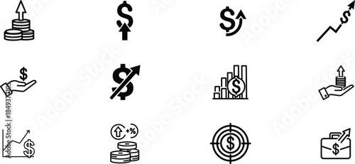 Financial and business icons set