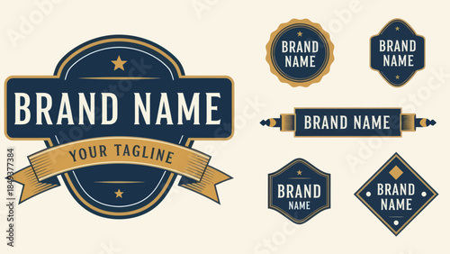 Collection of Brand Identity Label Templates.