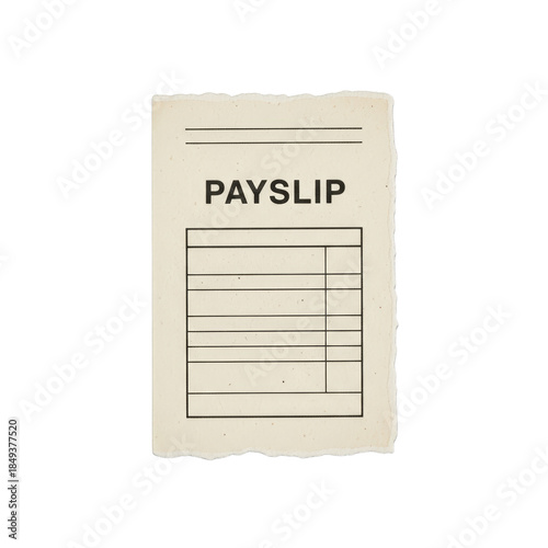 Vintage Payslip Illustration on Black Background