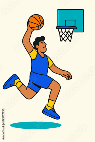 Basketball Player Jump Shot Illustration