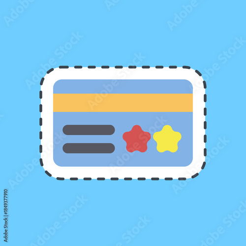Cutting line sticker credit card. Black Friday Sale elements.