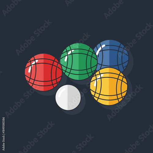 Bocce Balls and Pallino - A Colorful Game of Precision and Strategy.