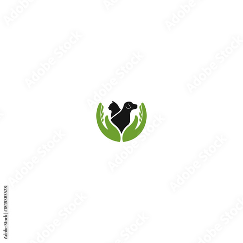 Pet care logo Icon flat vector design