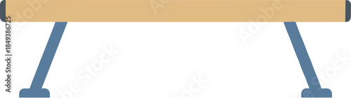 Gymnastics balance beam sport equipment vector illustration isolated on a white background.