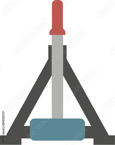 Industrial car jack tool flat vector illustration isolated.