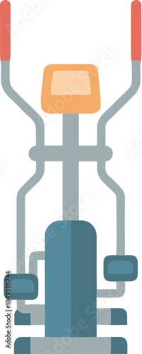 Flat vector icon of an elliptical cross trainer for gym and fitness workouts.