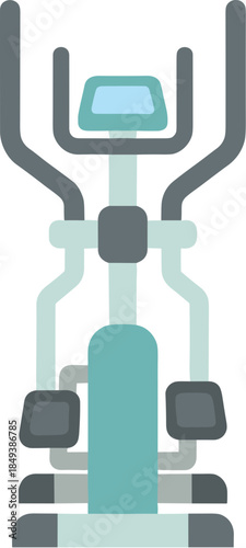 Flat vector icon of an elliptical trainer machine for gym and fitness.