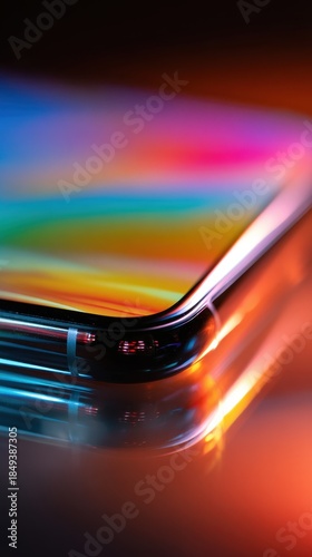 Dynamic Smartphone Edge - Vibrant Light Trails and Abstract Color Spectrum.