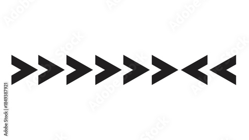 abstract black chevron arrow symbols repeating pattern isolated on white background