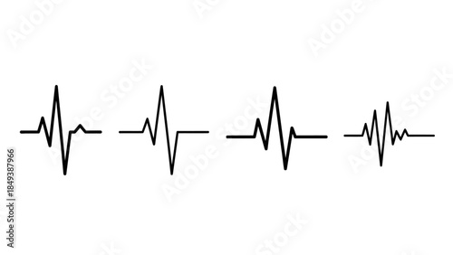 Abstract electrocardiogram ecg heartbeat line graph medical waveform vector illustration