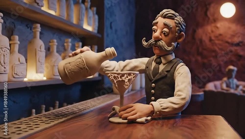 Wallpaper Mural Stop Motion Bartender Making a Drink in a Bar. Torontodigital.ca