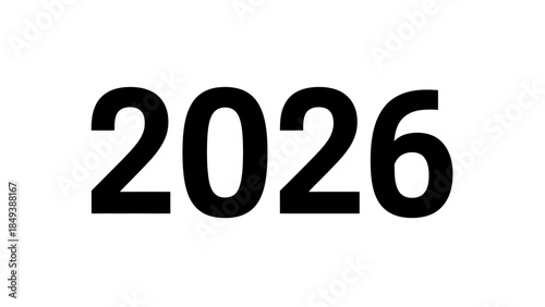 Bold Black Number 2026 Displayed Prominently on a White Background