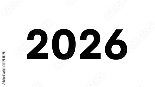 Bold black numbers 2026 on a clean white background representing the coming year