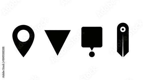 Collection of diverse black navigation and interface icons against a clean white background