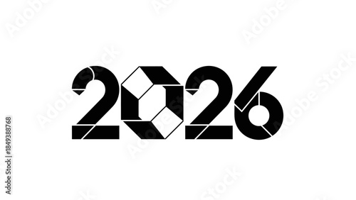 Futuristic 2026 typography with a soccer ball integrated into the design